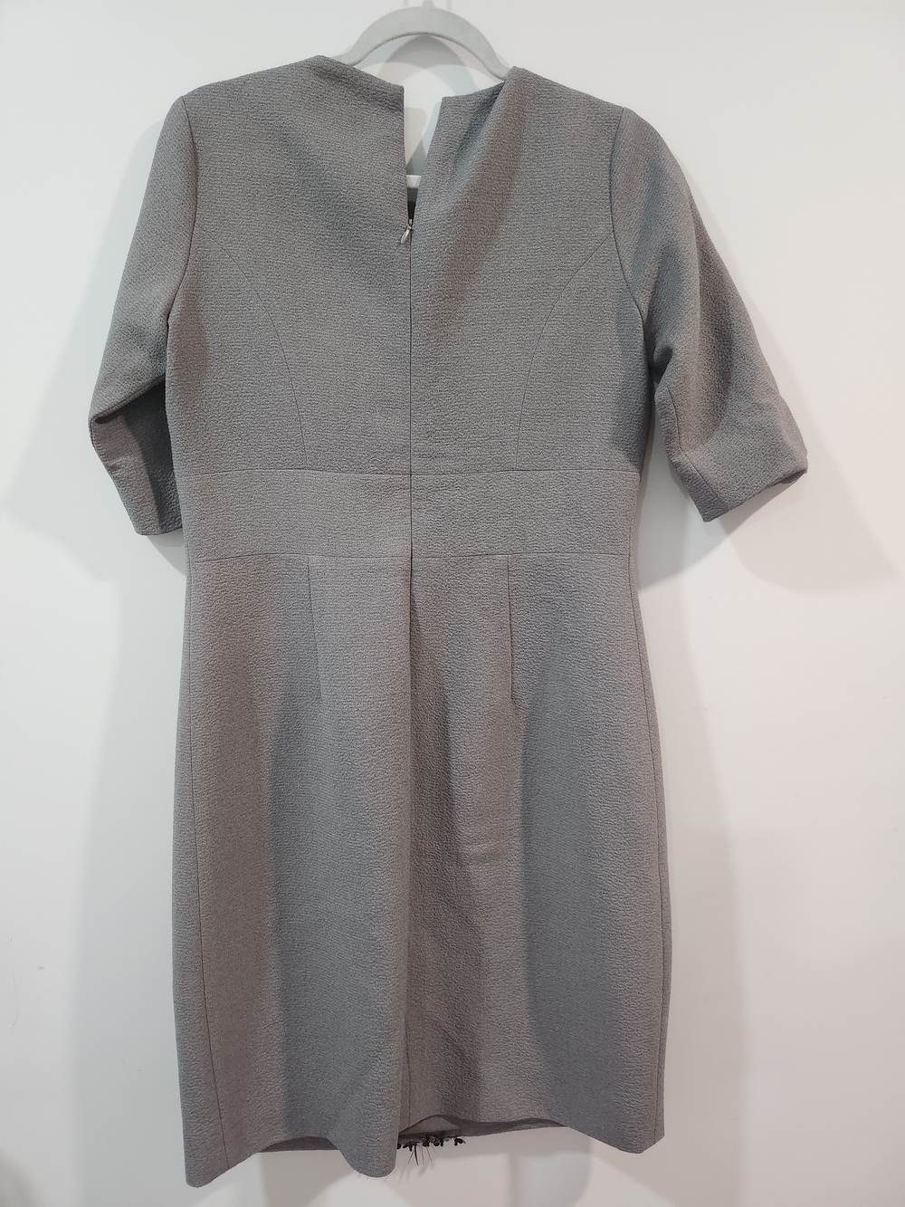 Vince Gray Textured Dress with Black Floral Appliqué - Picture 2 of 5